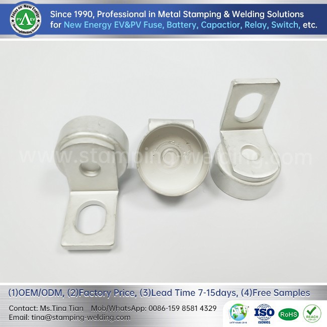 Copper Cap Contact for High Voltage Low Current EV Fuse
