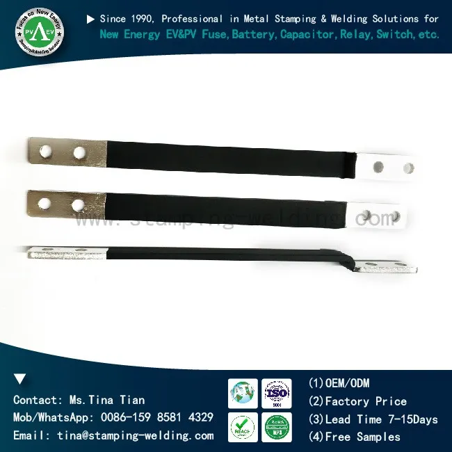 Nickel plated Epoxy Powder Coating Copper Busbar for Electrical Vehicle