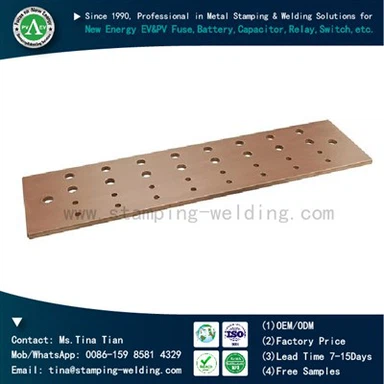বৈদ্যুতিক ছিদ্রযুক্ত কপার বারের জন্য টিনের ধাতুপট্টাবৃত কপার বাসবার