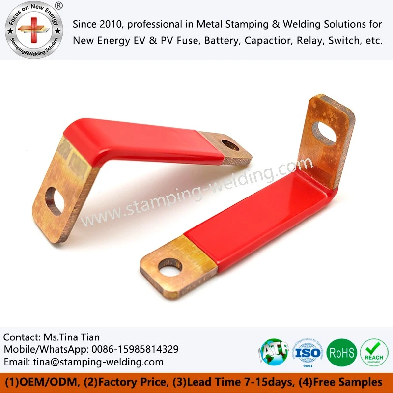 PVC Dipping Nickel Plated Copper Bus Bar for EV Battery